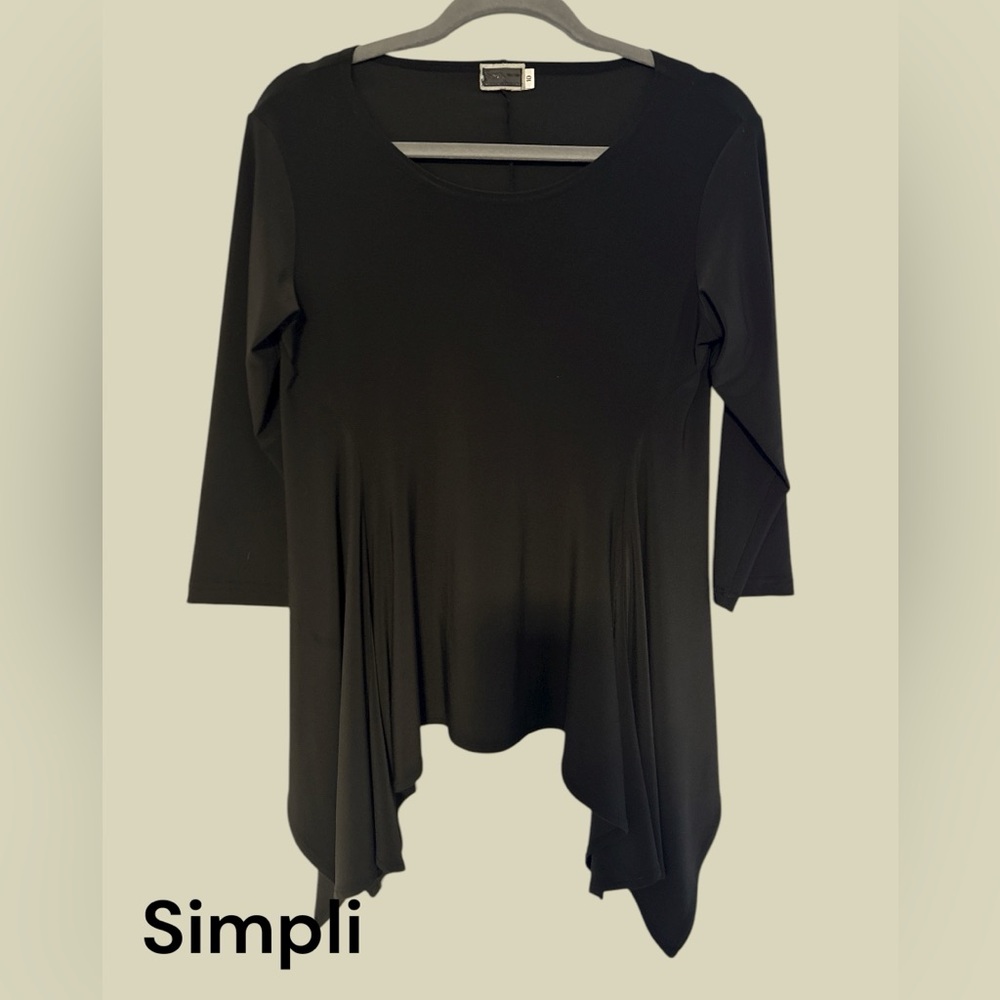 Sympli Black Asymmetrical Women's Tunic